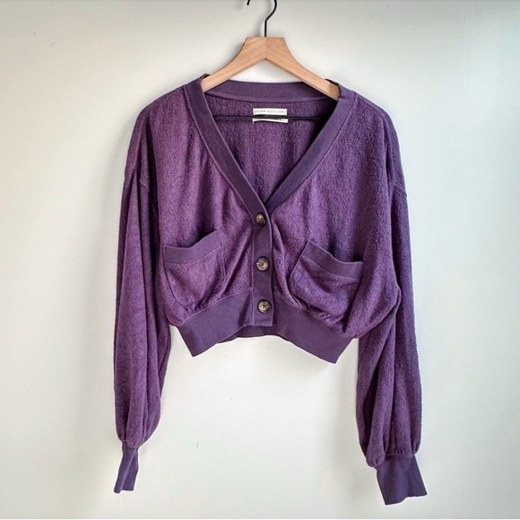 Urban Outfitters Sweaters - Urban Outfitters Purple Cropped Button Front Cardigan Sweater Medium